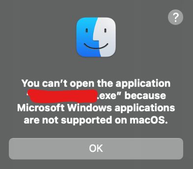 Dùng Macbook thì mở file .exe kiểu gì ạ? Xin mọi người chỉ giúp em với 🫠