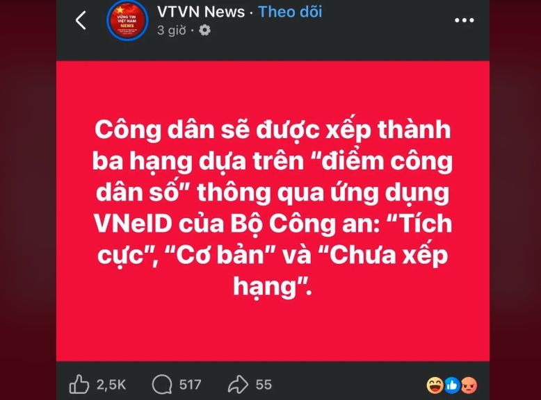 Tin về “điểm công dân” – đọc mà thấy lạnh người